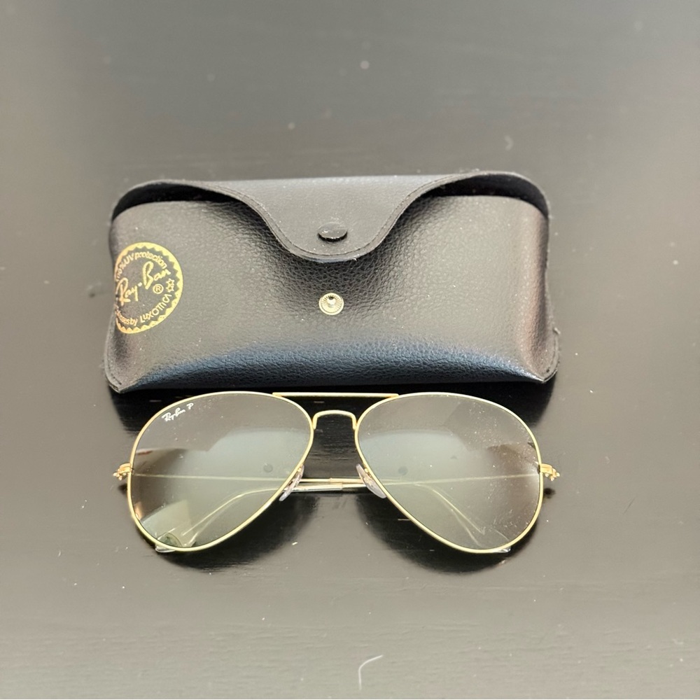 Ray-Ban Gold Frame Aviator Sunglasses